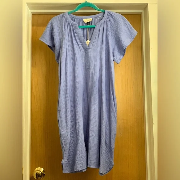 Universal Thread | Dresses | Universal Thread 0 Cotton Light Blue Short  Sleeve Dress Sizexsmall | Poshmark